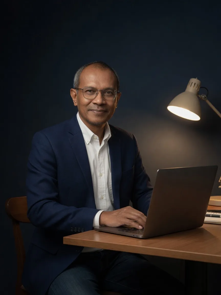 Aidi Hamid at his desk